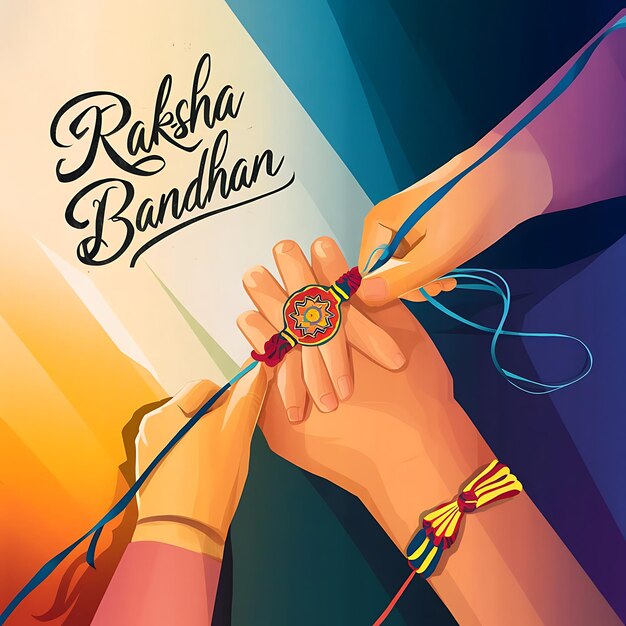 Foto ilustración plana de raksha bandhan