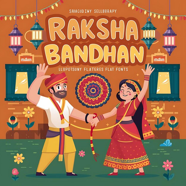 Ilustración plana de Raksha Bandhan