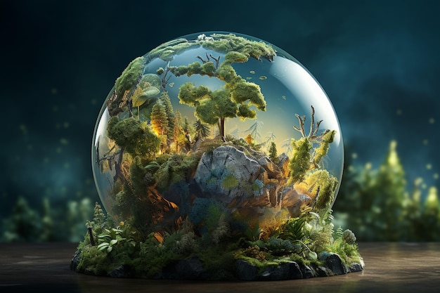 Ilustración del planeta Tierra sobre el calentamiento global creada con IA generativa
