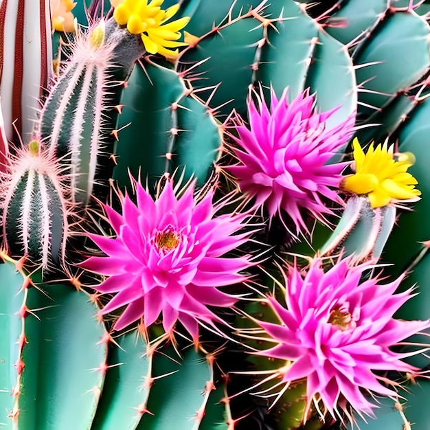 Ilustración de planta de cactus en flor generada ai