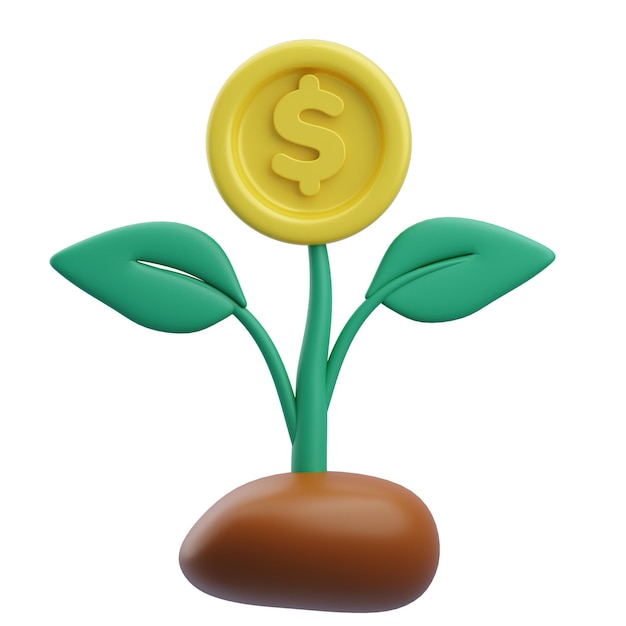 Ilustración de la planta de dinero en 3D