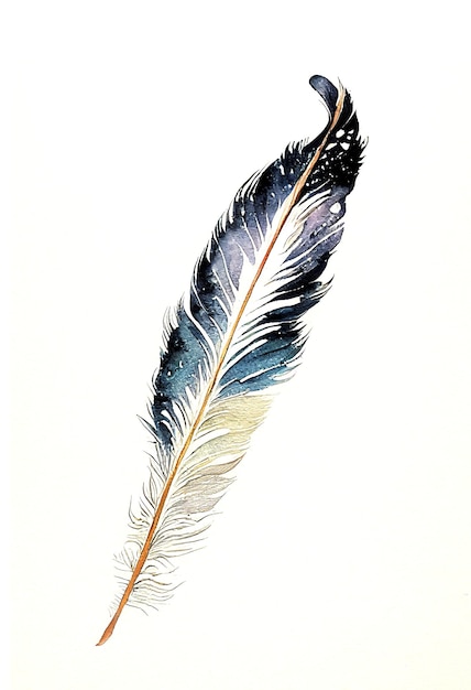 Ilustración de plumas en estilo de pintura de acuarela