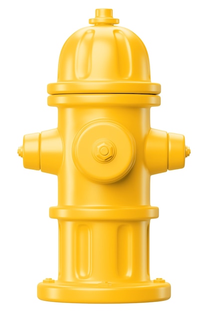 Ilustración en PNG 3D del elemento amarillo de la boca de incendios con fondo transparente