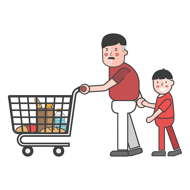 Ilustración png de un supermercado con fondo transparente