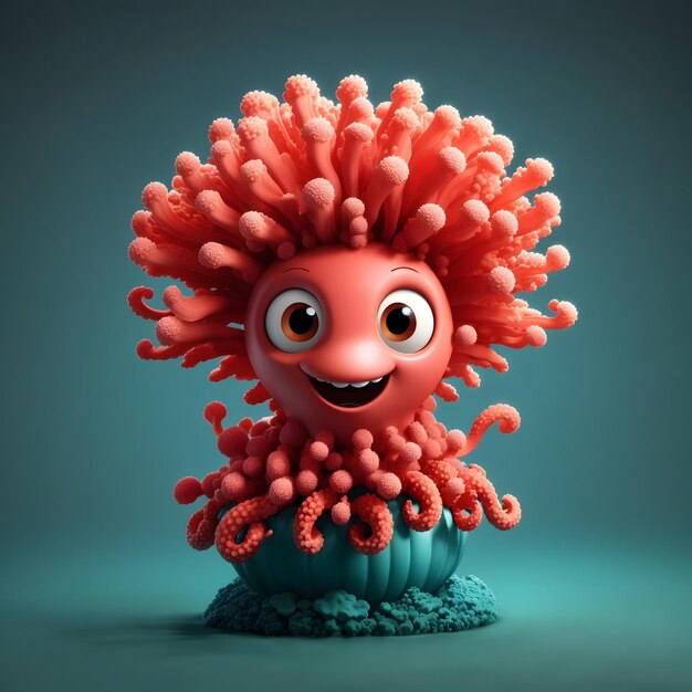 Foto ilustración del pólipo de coral ai generative