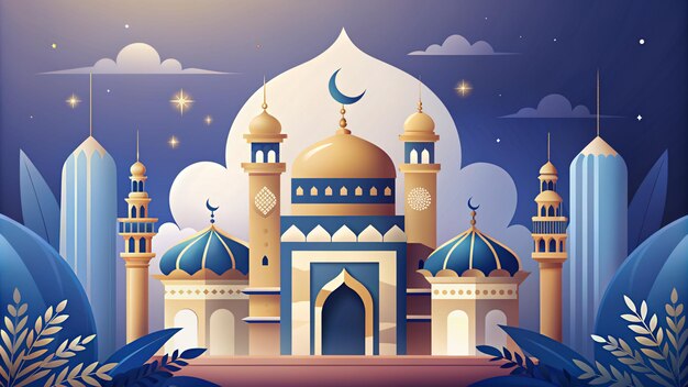 Ilustración premium de Eid Mubarak con diseño de lujo