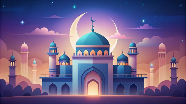 Ilustración premium de Eid Mubarak con diseño de lujo