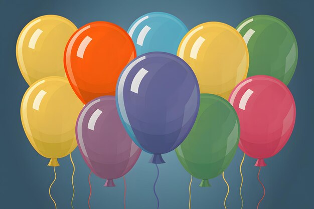 Foto la ilustración presenta coloridos globos de fondo en formato vectorial libre