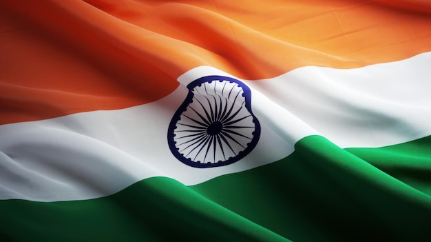 Ilustración del primer plano de la bandera de la India