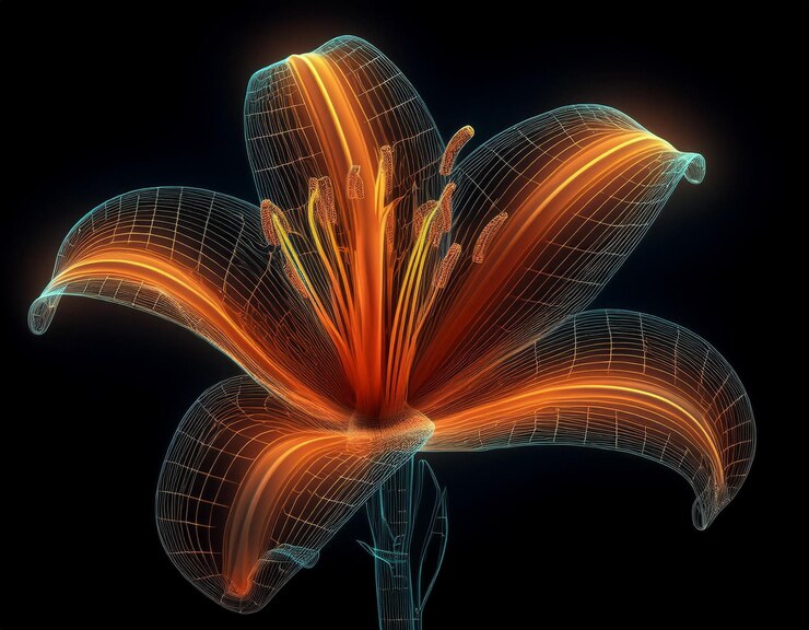 Foto ilustración de un primer plano de la flor de lirio