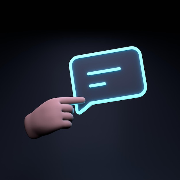 Ilustración de procesamiento 3d de icono de chat