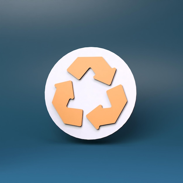 Ilustración de procesamiento 3d de icono de reciclaje