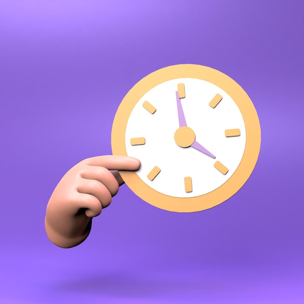 Foto ilustración de procesamiento 3d de icono de reloj