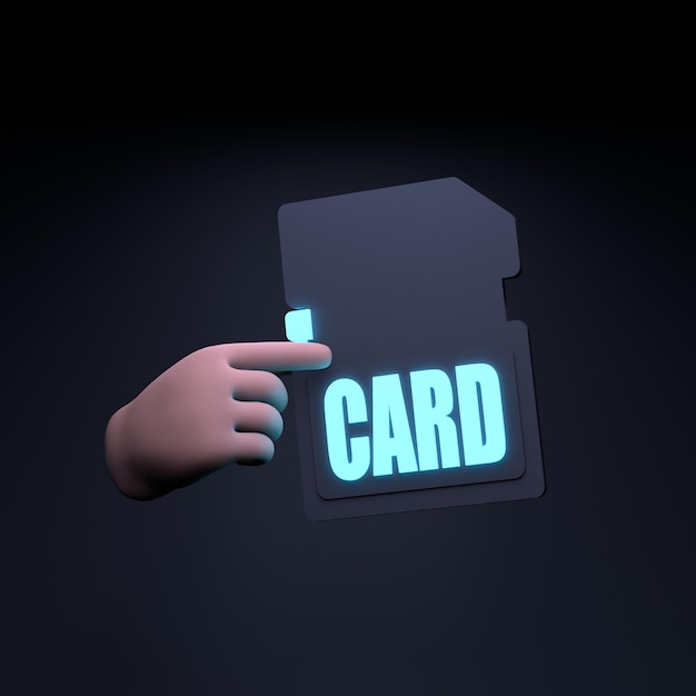 Ilustración de procesamiento 3d de icono de tarjeta flash