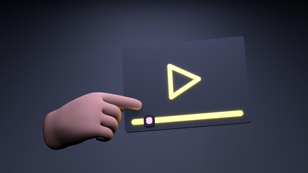 Ilustración de procesamiento 3d de icono de vídeo