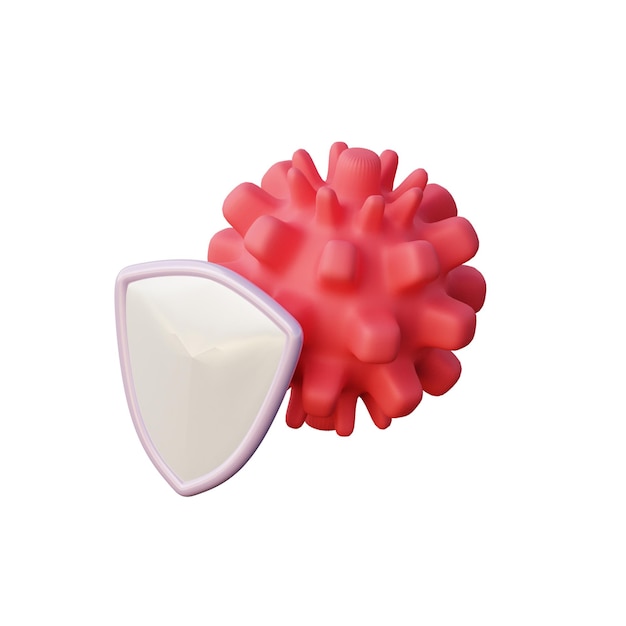 Ilustración de protección contra la corona en 3D