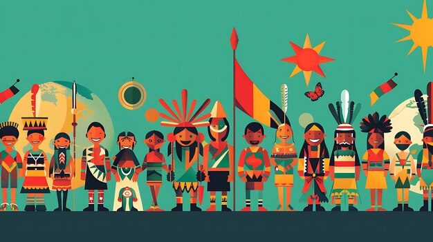 Foto ilustración de los pueblos indígenas de áfrica celebrando la cultura y el patrimonio de los pueblos autóctonos