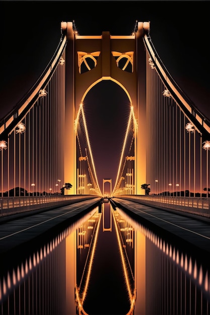 Ilustración del puente Vista nocturna Ai generativo