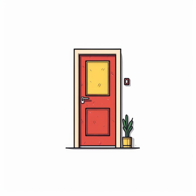 Ilustración de la puerta minimalista