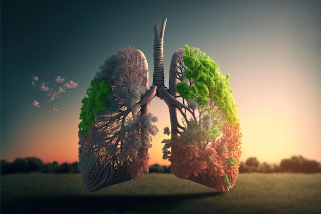 ilustración de los pulmones IA generativa