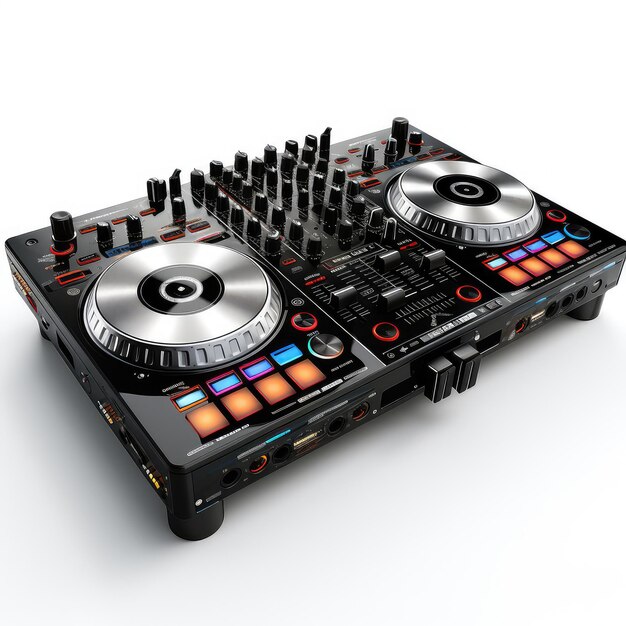 Ilustración que muestra un controlador de DJ perfectamente innovador.