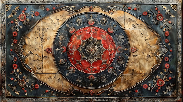 Ilustración que representa un patrón árabe en una alfombra persa