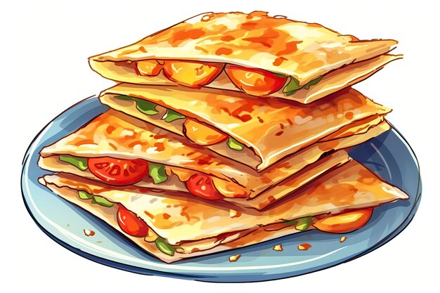 Foto ilustración de quesadillas ilustración de comida ia generativa