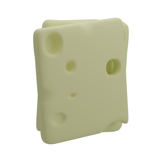 Ilustración de queso suizo 3D