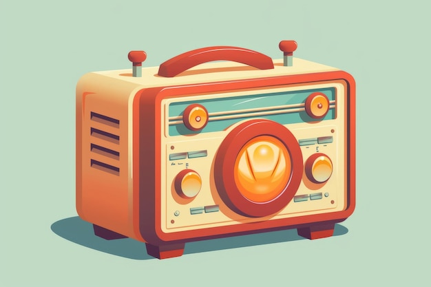 Foto una ilustración de una radio con el número 2