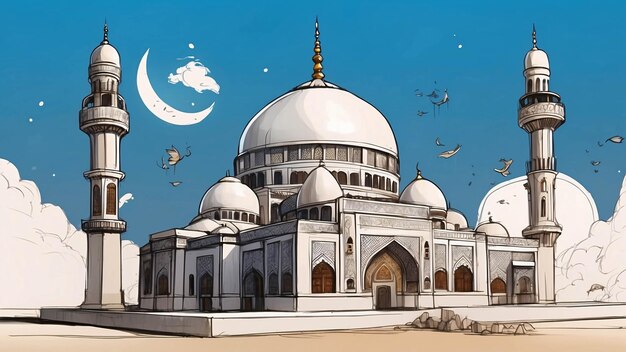 Ilustración de Ramadan Kareem Diseño de banderas para el festival islámico de Eid Ilustración