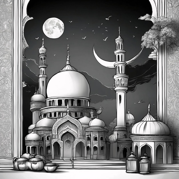 Ilustración de Ramadan Kareem Diseño de banderas para el festival islámico de Eid Ilustración