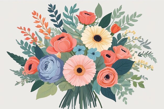 Ilustración de un ramo de flores