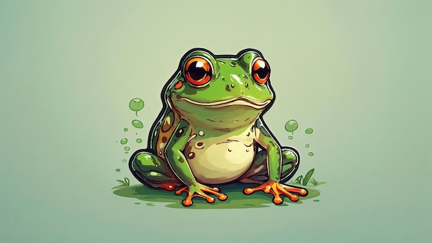 Ilustración de una rana Pegatina