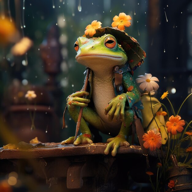 Foto ilustración de una rana
