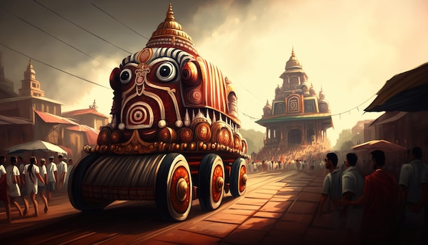 ilustración de Ratha Yatra. Señor Jagannath