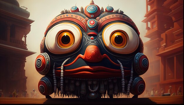 ilustración de Ratha Yatra. Señor Jagannath