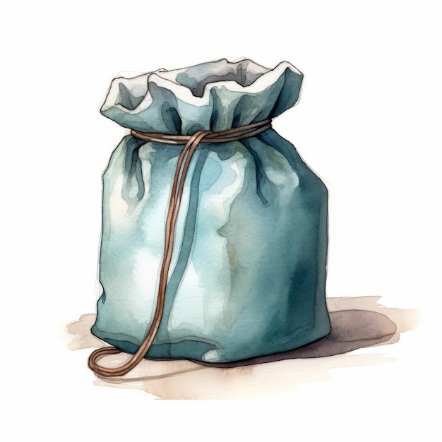 Foto ilustración realista en acuarela de la bolsa azul de tony diterlizzi