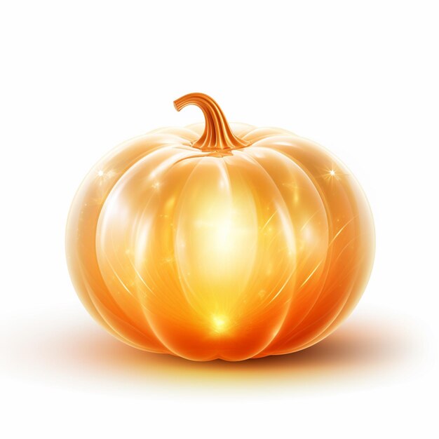 Ilustración realista de una calabaza brillante sobre un fondo blanco