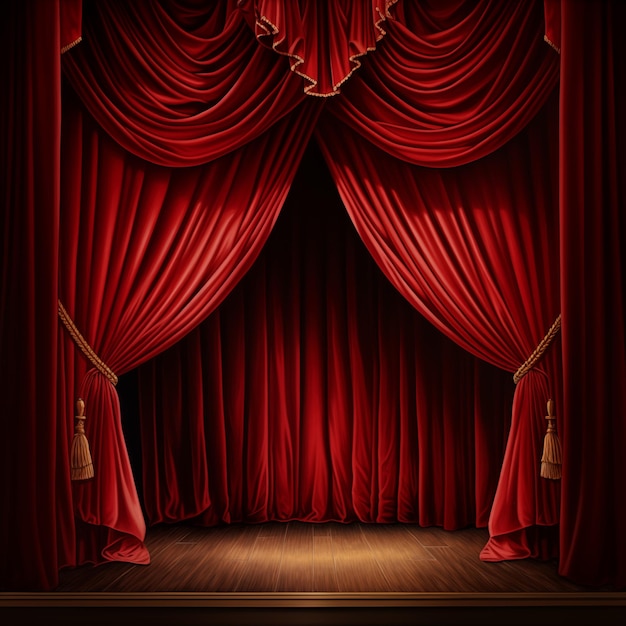 Foto ilustración realista de la cortina que abre el espectáculo
