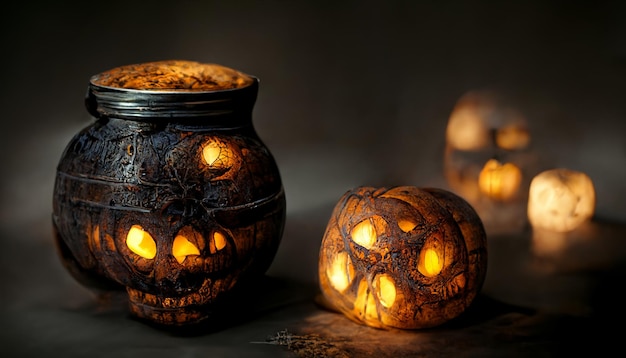 Ilustración realista del festival de halloween. Imágenes de la noche de Halloween para fondo de pantalla