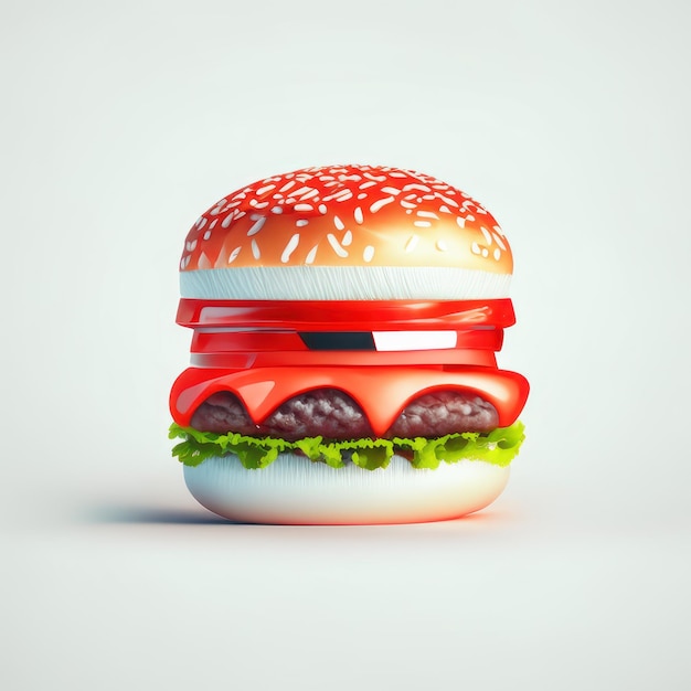 Foto ilustración realista del icono de la hamburguesa en 3d