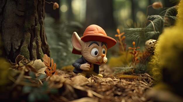 Ilustración realista de la muñeca Pinocchio en 3D