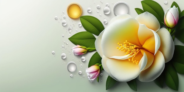 Ilustración realista de la naturaleza de la flor de Alamanda