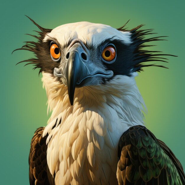 Ilustración realista de ospreys en la naturaleza Retratos simplificados y estilizados