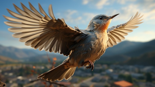 Ilustración realista de pájaros con papel tapiz en HD 8K Imagen fotográfica de stock