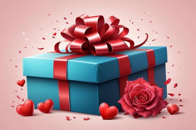 Ilustración realista del regalo del día de San Valentín