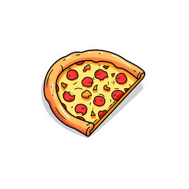 Ilustración de rebanadas de pizza en fondo blanco