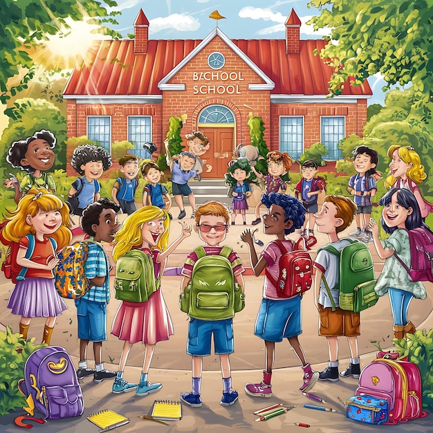 Ilustración de regreso al día escolar