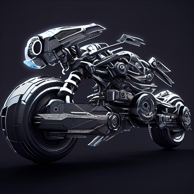 Ilustración de render 3d de diseño de concepto de motocicleta