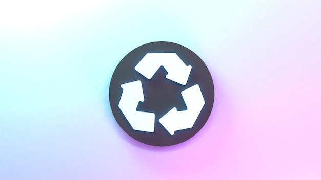 Ilustración de render 3d de icono de electrónica ecológica